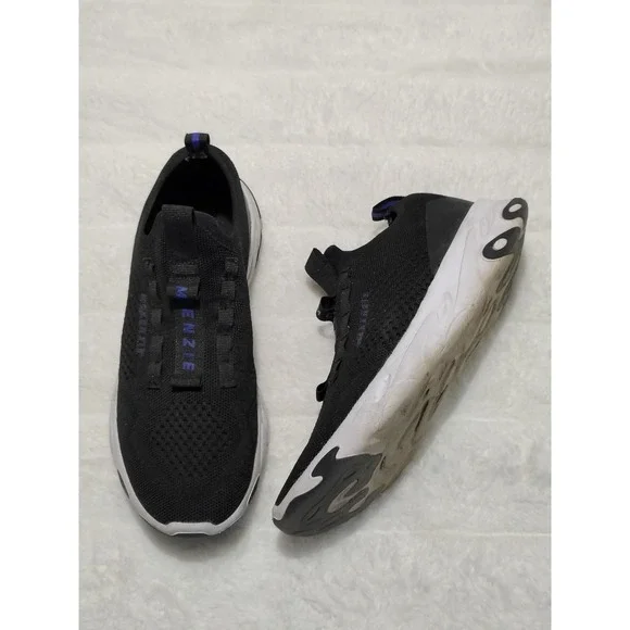 Black Lightweight Sneakers McKenzie Shoes Men's US Sz 8 UK 7 EU 41 Blue Accents - Picture 1 of 9